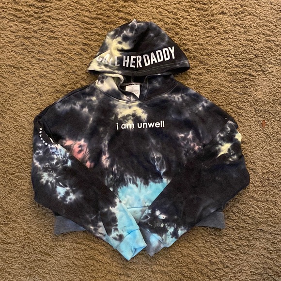 Barstool Sports Tops Call Her Daddy I Am Unwell Cropped Tiedye